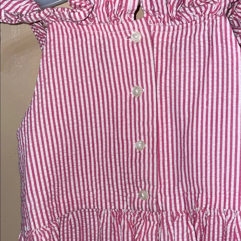 Ralph Lauren Pink and White Striped seersucker Dress, 24 months